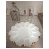 MINI PILSENER GLASSES, DECNATER, EGG PLATE