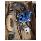 ASSORTED TOOLS, VISE, MISC