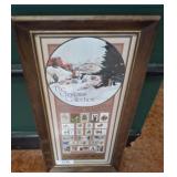 FRAMED STAMP AND COIN COLLECTION