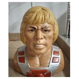 MATEL HEMAN VINTAGE COIN BANK, NO REAR CAP