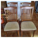NIB SOLID WOOD 4 PC UPHOLSTERED SEAT CHAIRS