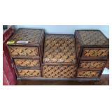 WICKER WOVEN LOOK DRESSER TOP VANITY 28X12X16
