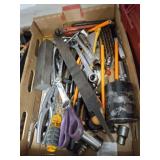 TRAY OF HAND TOOLS, WRENCHES, MISC
