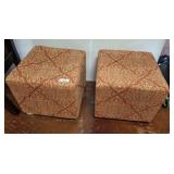 UPHOLSTERED OTTOMANS PAIR
