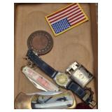 FOLDING KNIVES, LIGHTER, CHARACTER WATCH