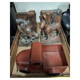 WESTERN BOOK ENDS, METAL TRUCK