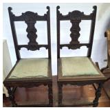 PAIR OF VINTAGE UPHOLSTERED SEAT CHAIRS