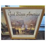 GOD BLESS AMERICAN FRAMED PRINT 30X36