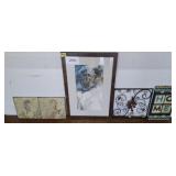 ASSORTED PRINTS, METAL DCOR
