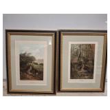 2 PC FRAMED AND MATTED BIRD PRINTS 10X12