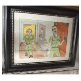 MILITARY BARBER FRAMED PRINT