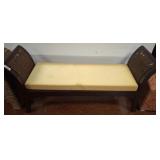 WICKER STYLE WOODEN BENCH