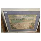 ROW BOAT DECORATIVE SCENE