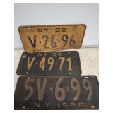 VINTAGE LICENSE PLATES, SOCKETS, MISC