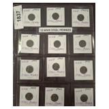 12 1943 STEEL PENNIES