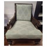 ETHAN ALLEN CANE BACK AND SIDE ARM CHAIR
