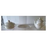 GORDELLA PLATTER, TEA POT, CASSEROLE