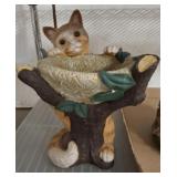 CAT BIRD BATH 13IN