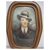 VINTAGE BUBBLE GLASS PHOTO 18IN