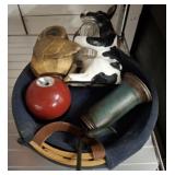 DECORATIVE BASKET, SALT AND PEPPER, OILER