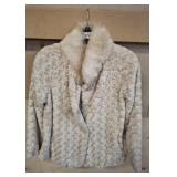 DENNIS BASSO FAUX FUR CAR COAT SZ MED