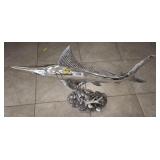 CHROMED COMPOSITE MARLIN STATUE 28 INCH