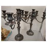 2 PC SILVER PLATED CANDELABRAS