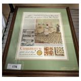 CONGOLEUM ADVERTISING PIECE FRAMED