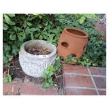 CONCRETE AND TERRA COTTA PLANT POTS