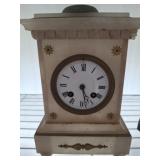 KEY WIND MANTLE MARBLE CLOCK JJS 10IN