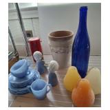 DEPRESSION ERA DISH SET, CANDLES