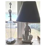 ORIETNTAL FIGURE LAMP AND GLASS LAMP