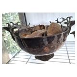SILVER PLATED DEER FRUIT BOWL AND SHELLS