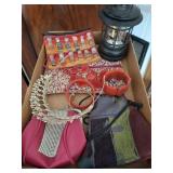 TIARA, LAMP AND BEADED BAGS