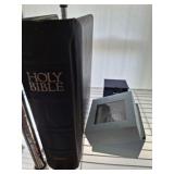 WEDGE WOOD CHRISTMAS ORNAMENTS, LARGE PRINT BIBLE