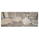 HEAVY POTTERY CHINA SERVING PCS