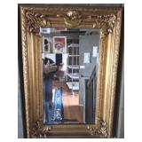 BEVELED GILT FRAMED MIRROR