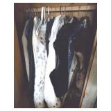 CONTENTS OF HALL CLOSET, FAUX FUR, MISC CLOTHING