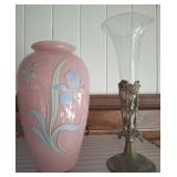 REVERSE PAINTED VASE AND TULIP VASE 15IN