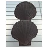 PAIR OF BRASS SHELL BOOK ENDS