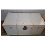 PAINTED CHEST AND CONTENTS,