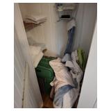 CONTENTS OF CLOSET, CLOTHING LINENS, MISC