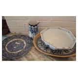 FLOW BLUE STYLE IRONSTONE, MISC SERVINGS PCS