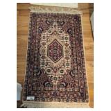 STAINED GLASS PANEL AND ENTRANCE RUG IN BATH