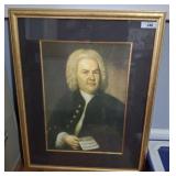 BACH PRINT WITH LETTER ON REAR