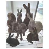 ASSORTED METAL AND COMPOSITE RABBITS AND STATUES