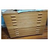 OAK 9 DRAWER MAP/BLUEPRINT CHEST 46X34X34