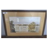 SIGNED GAYE FISHER WATERCOLOR FRAMED