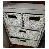 WICKER TRAY BASKETS RACK