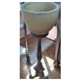 WAX BOWL AND DISTRESSED CANDLE STAND